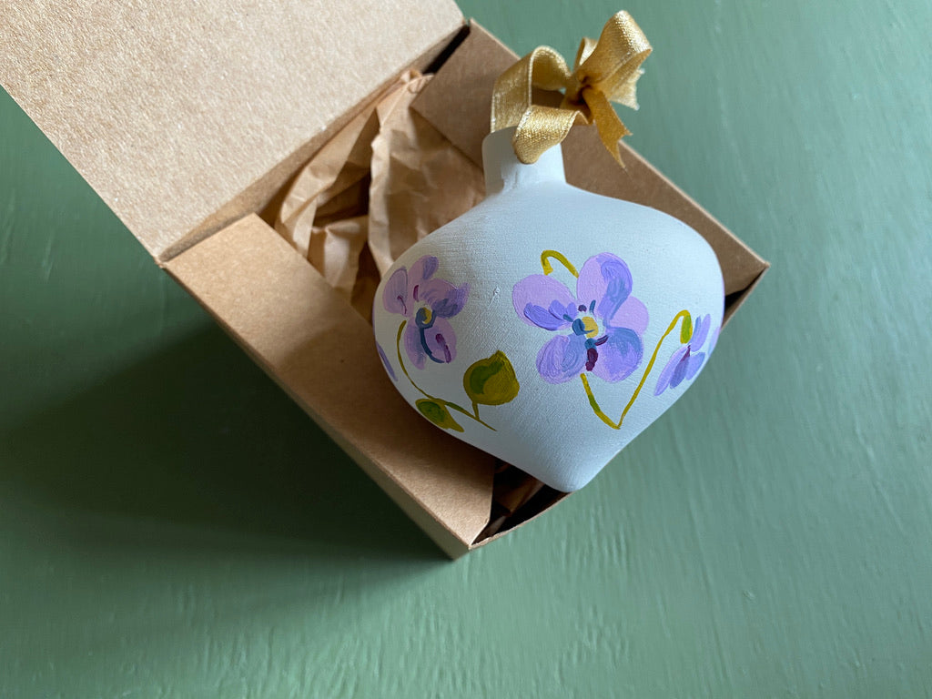 Violet Hand-painted Ornament