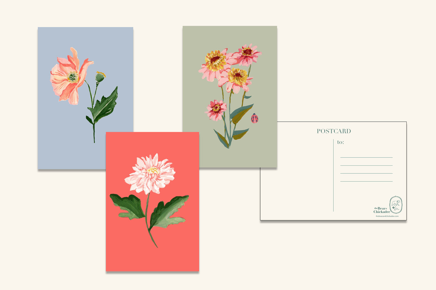 Backyard Flower Post Card Set