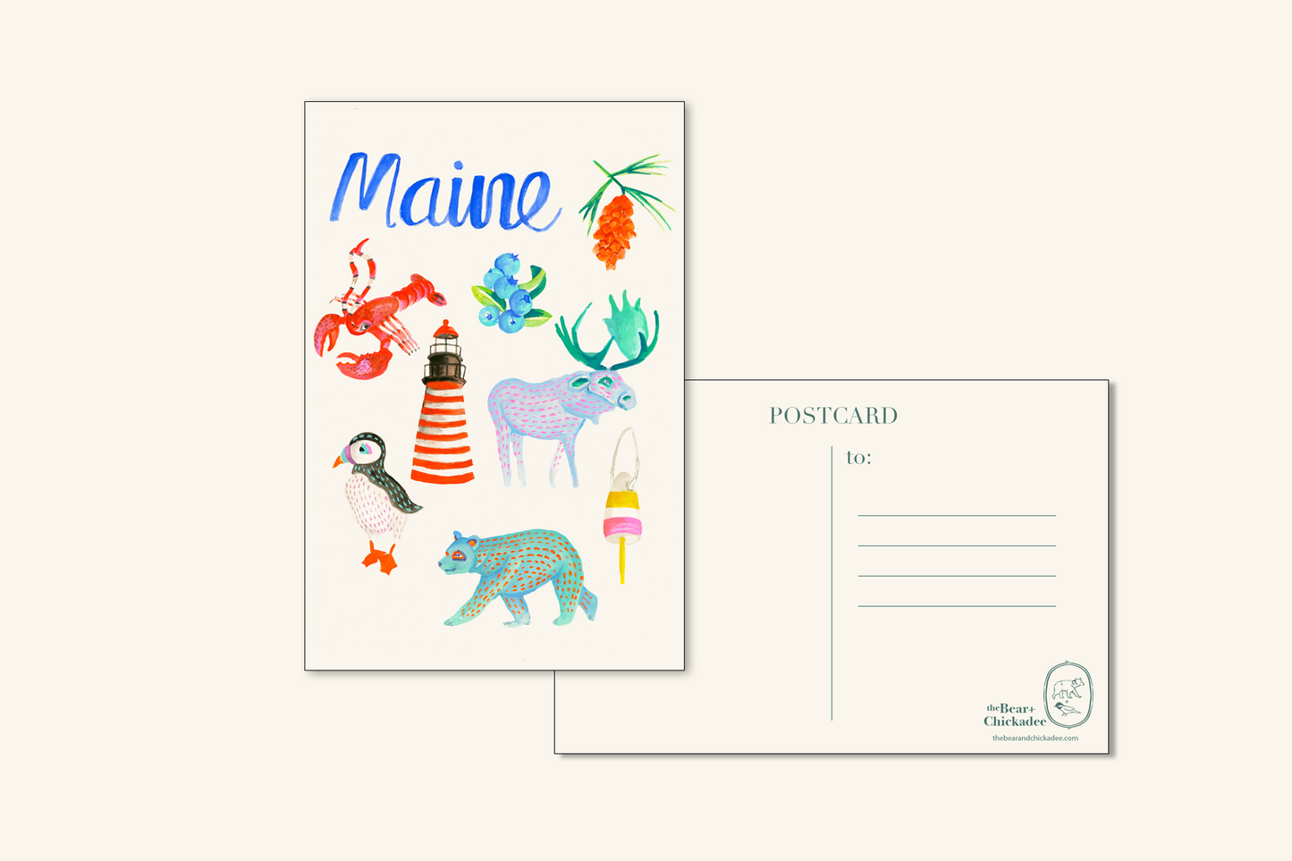 Playful Maine Postcard