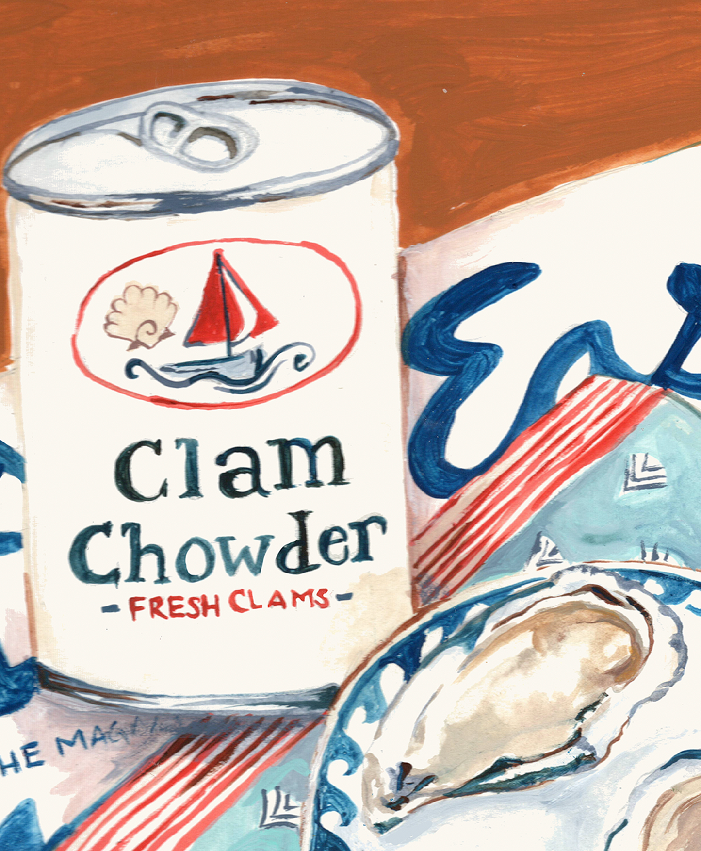 Clam Chowder Art Print, 8.5 x 11