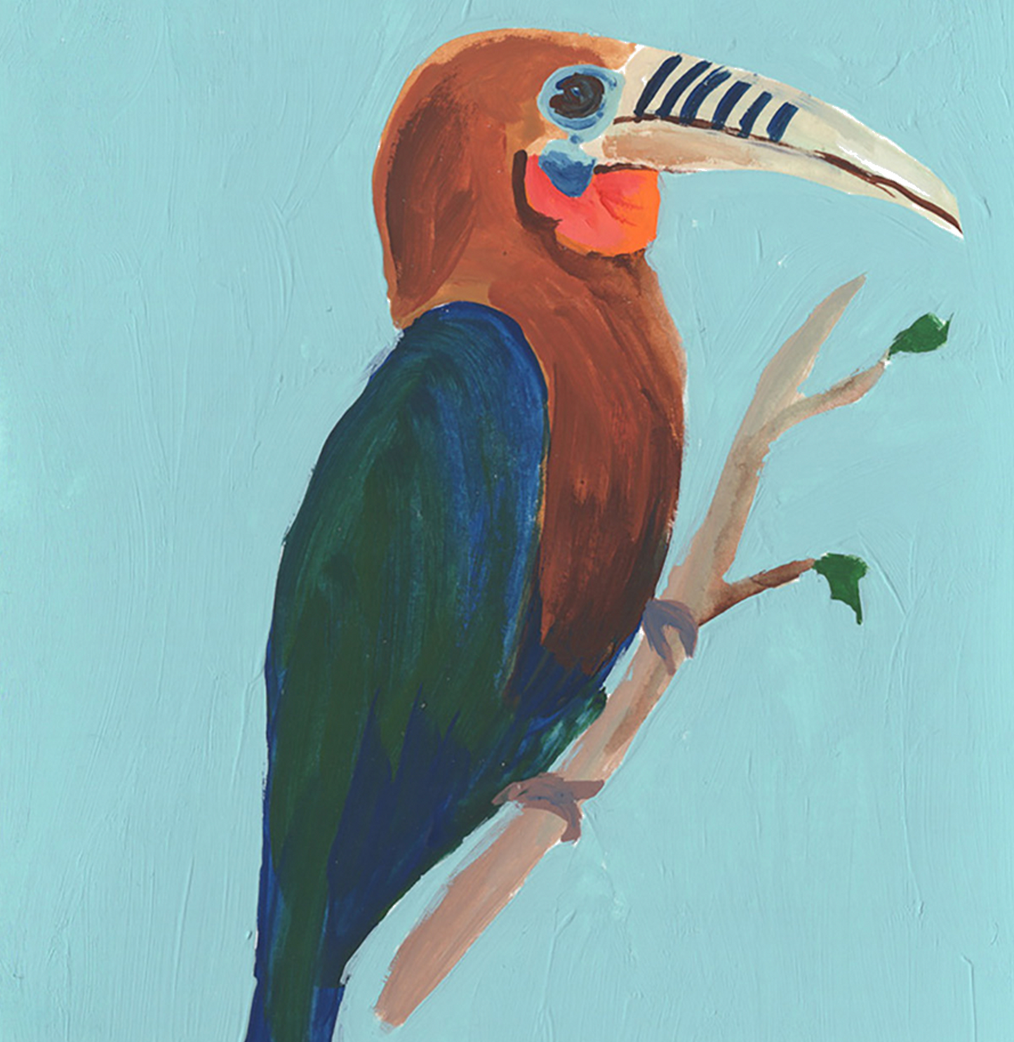 Bird 5x7 Gouache Original Painting