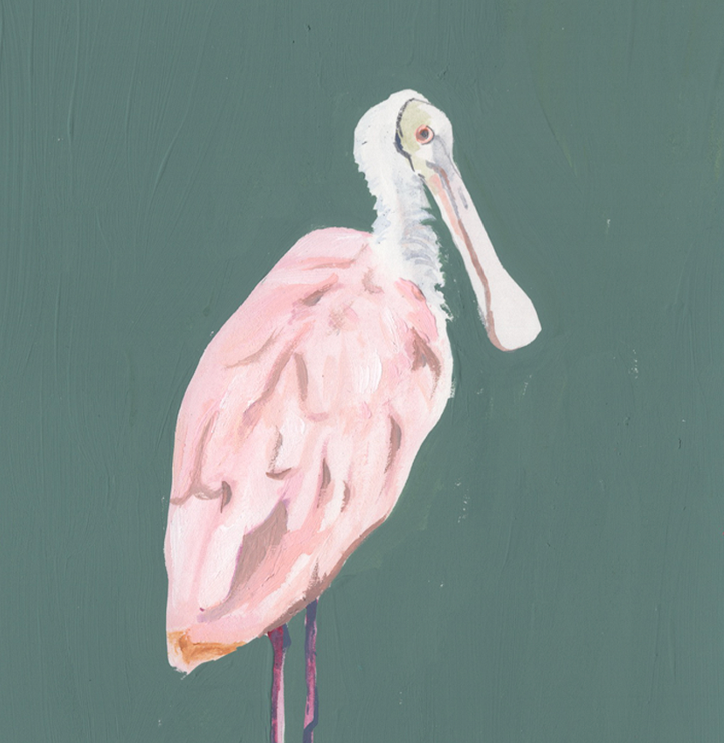 Spoonbill 5x7 Gouache Original Painting (Copy)