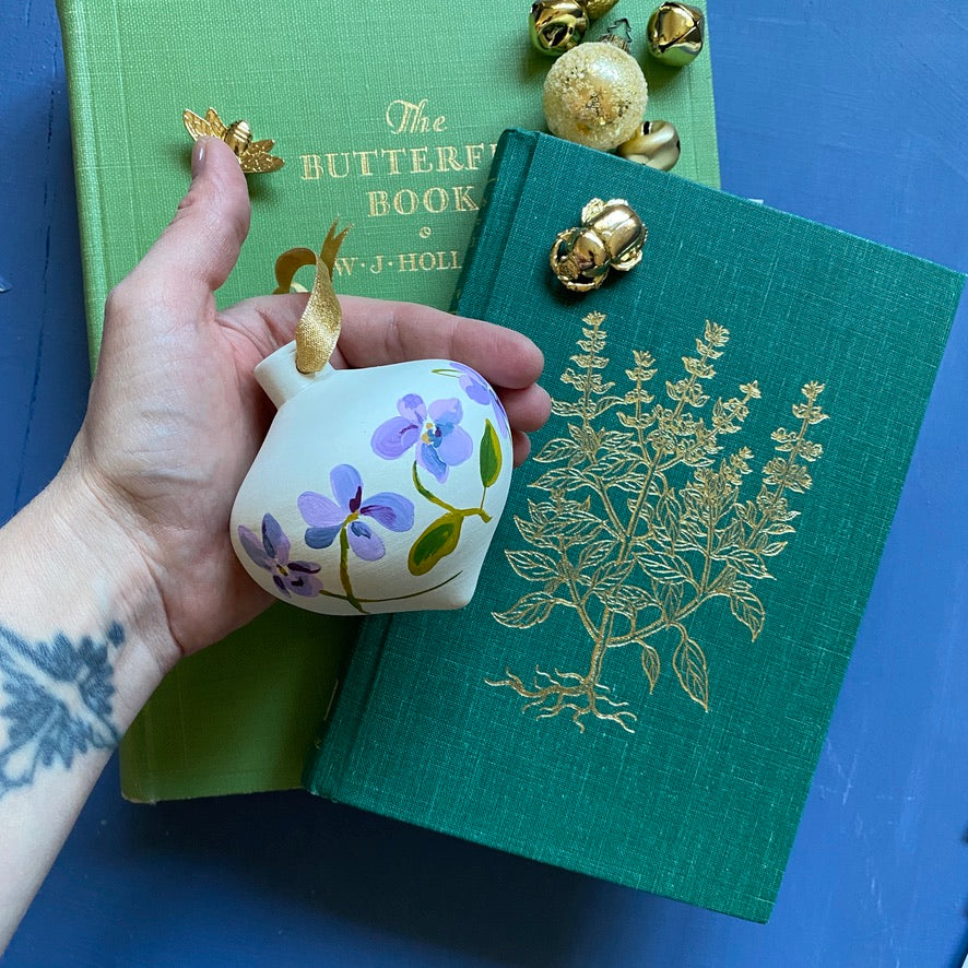 Violet Hand-painted Ornament