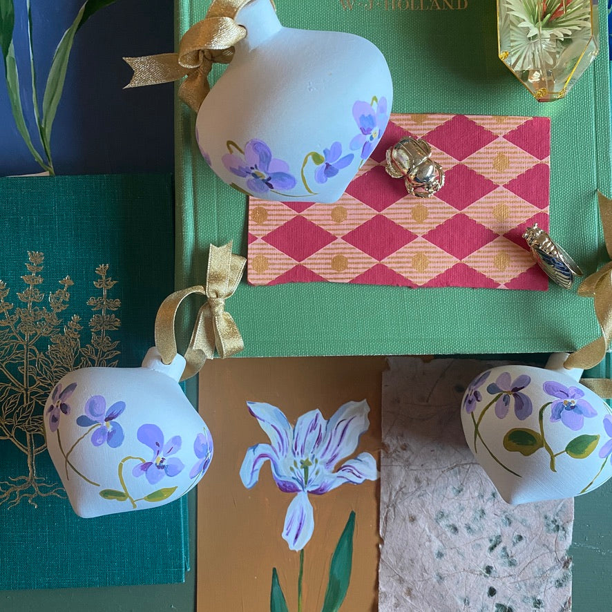 Violet Hand-painted Ornament