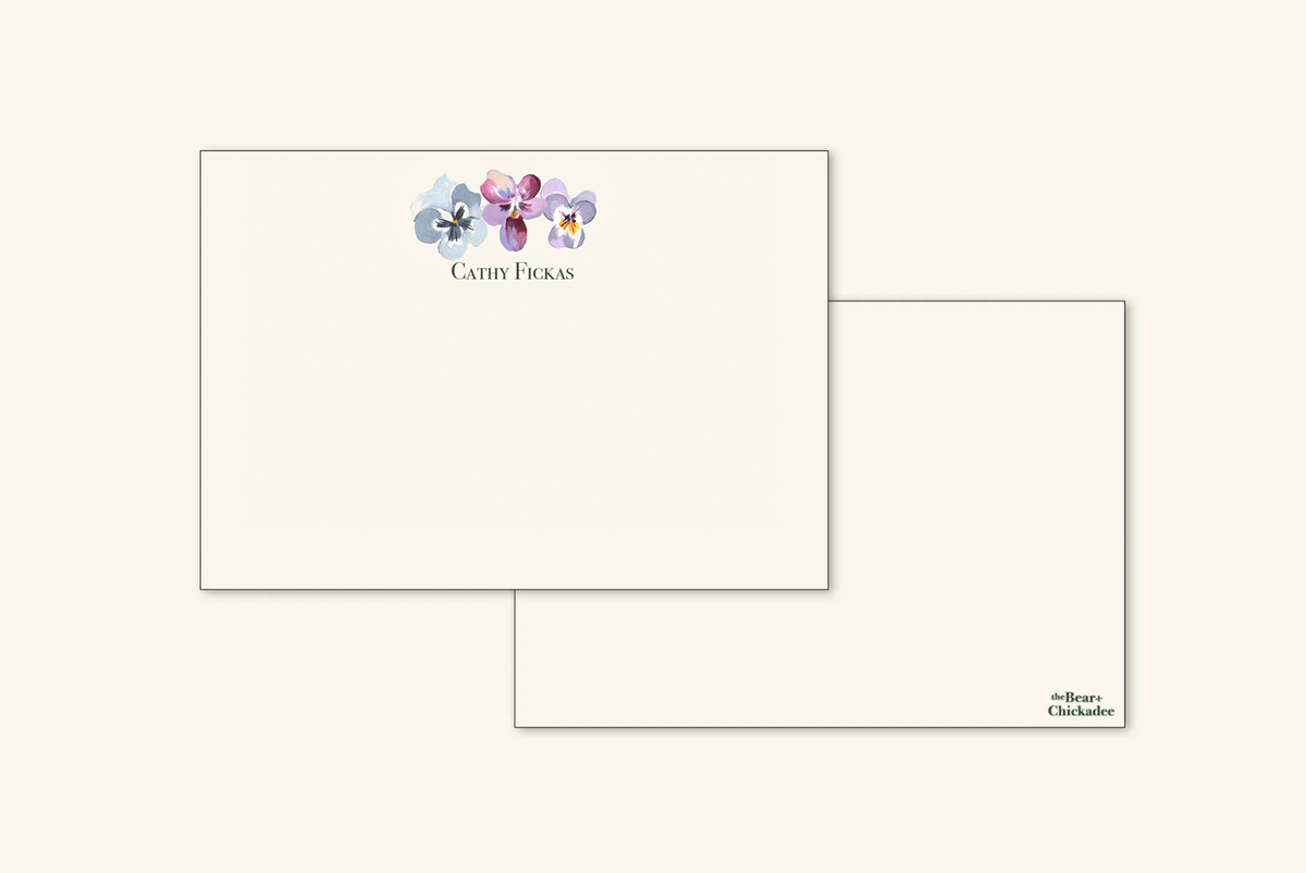 Custom Pansy Notecard Set (Small) Cathy