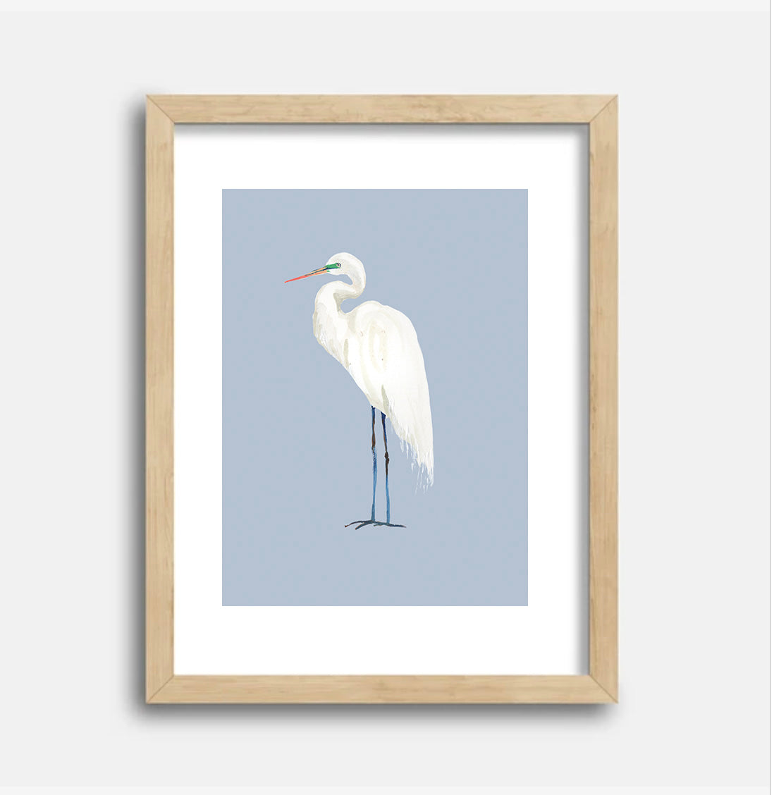 Egret Art Print, 8.5 x 11