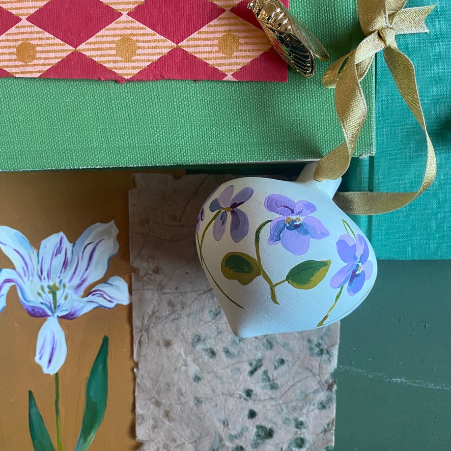 Violet Hand-painted Ornament
