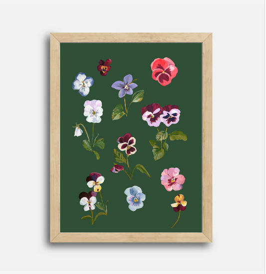 Pansy Garden Art Print, 8.5 x 11