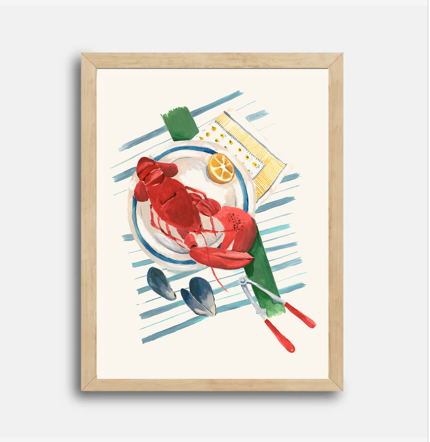 Summer Feast 9 x12 Gouache Original Painting