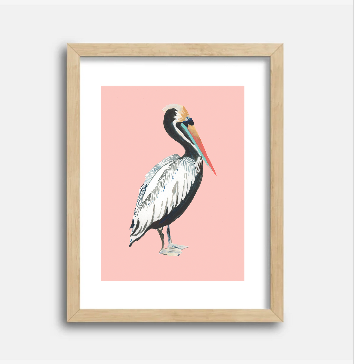 Pelican 5x7 Gouache Original Painting