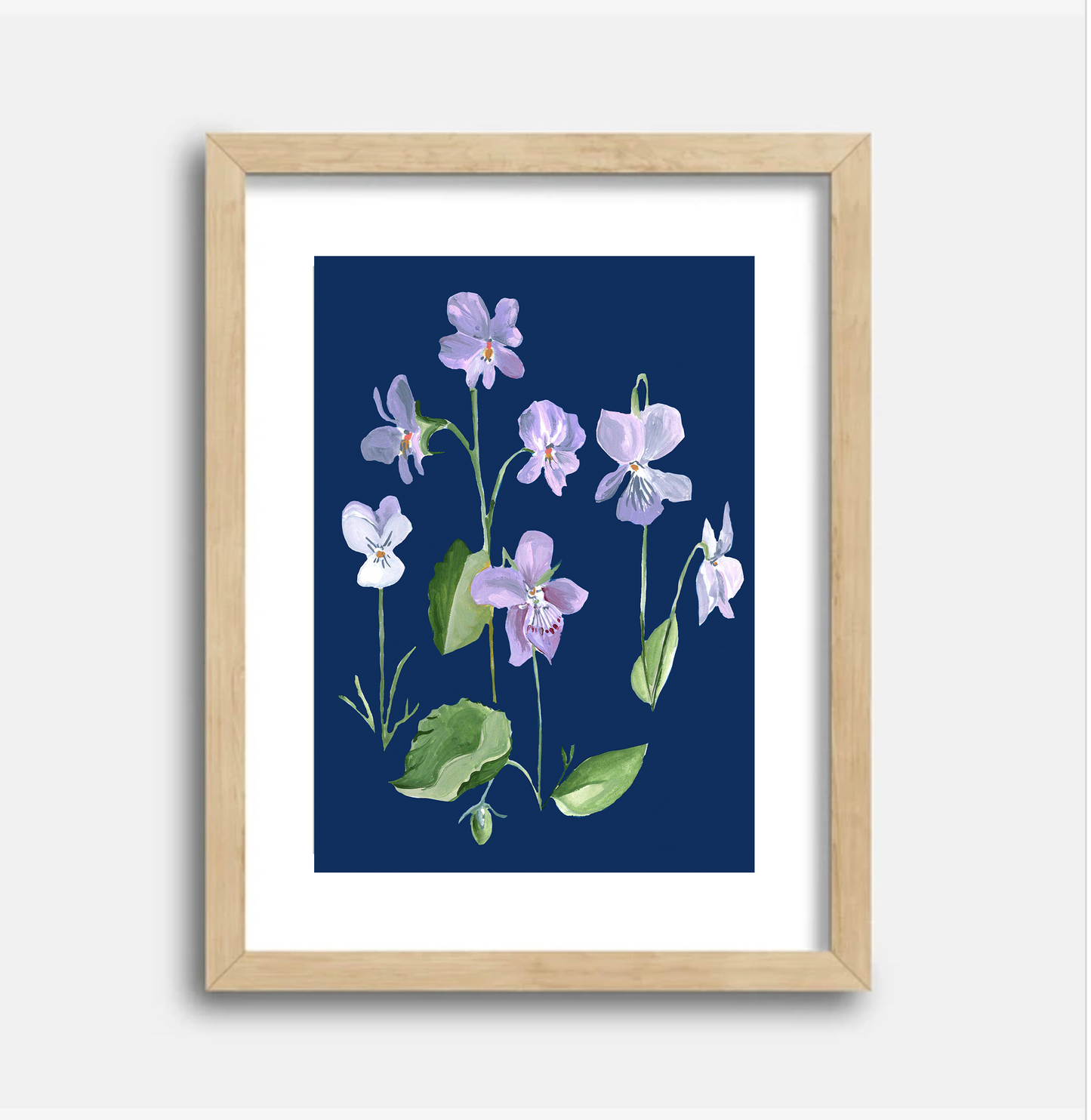 Violet Garden 5x7 Gouache Original Painting