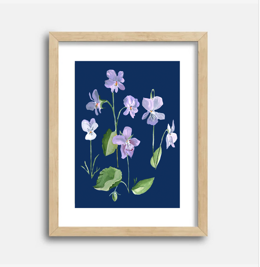 Violet Garden 5x7 Gouache Original Painting