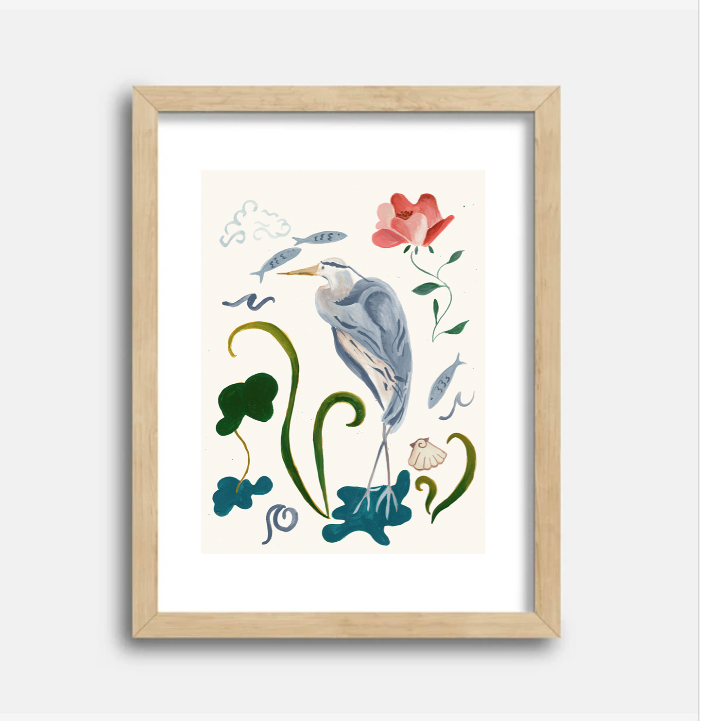 On the Marsh 2 11x14 Gouache Original Painting