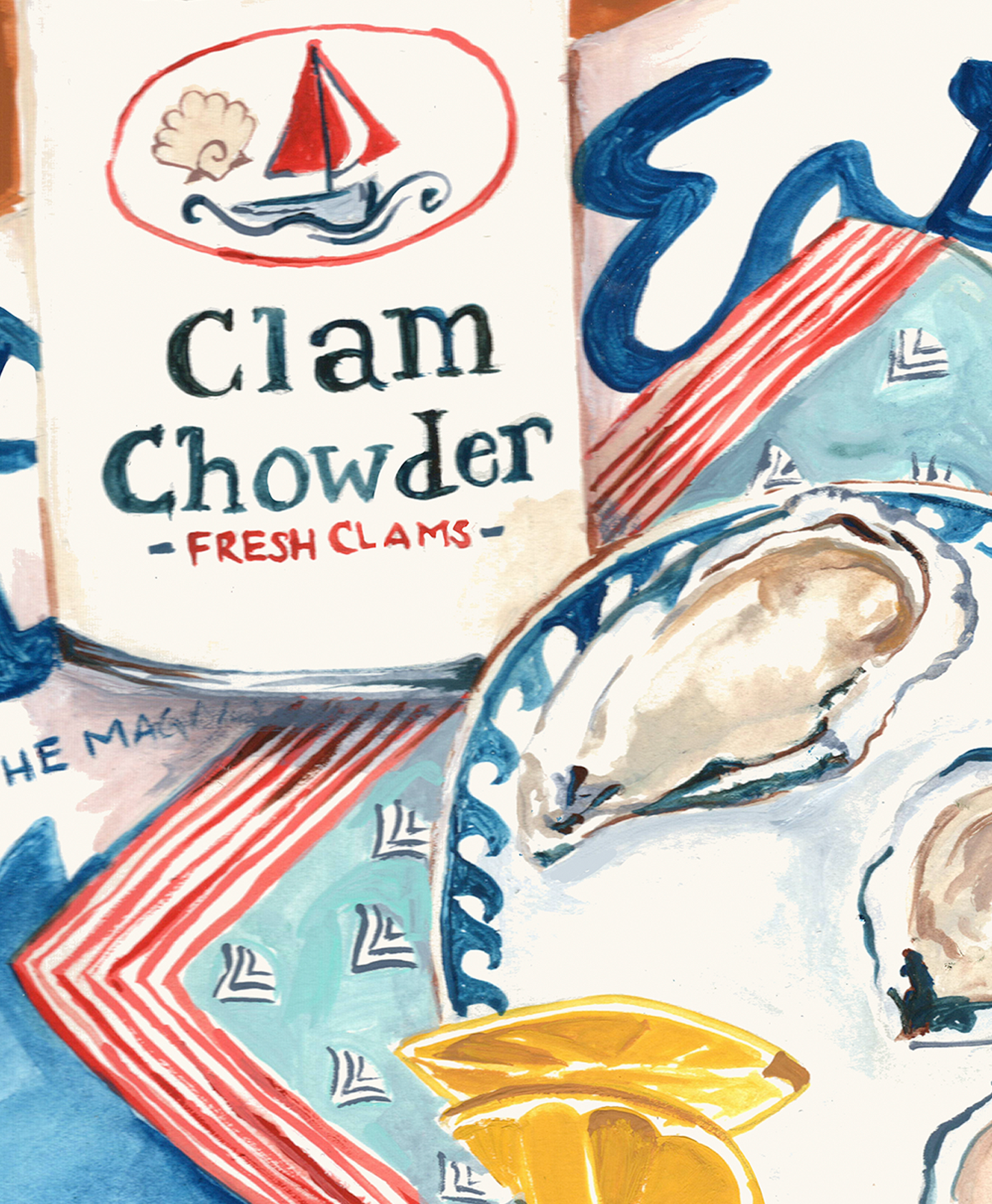 Clam Chowder Art Print, 8.5 x 11