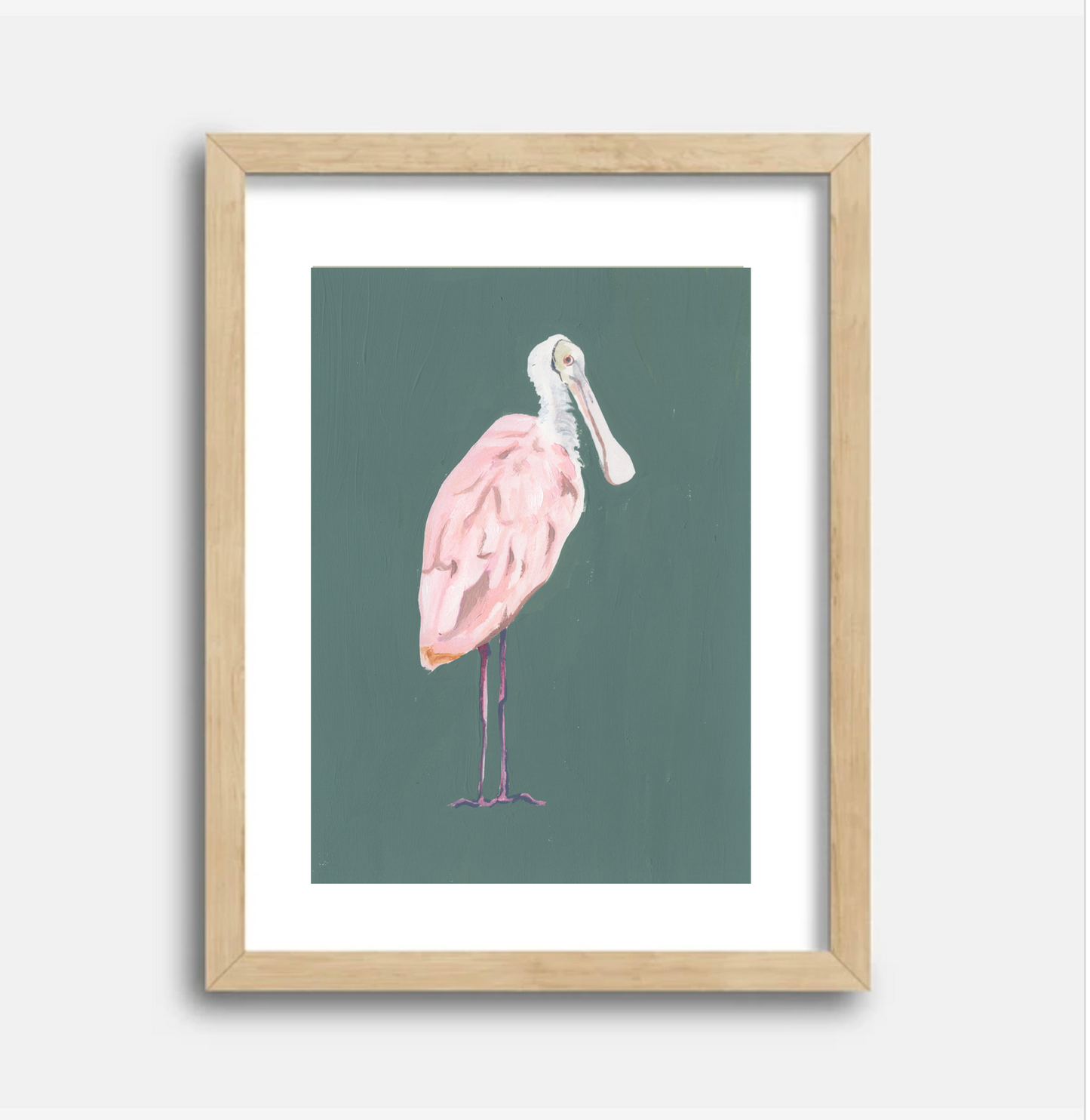 Spoonbill 5x7 Gouache Original Painting (Copy)