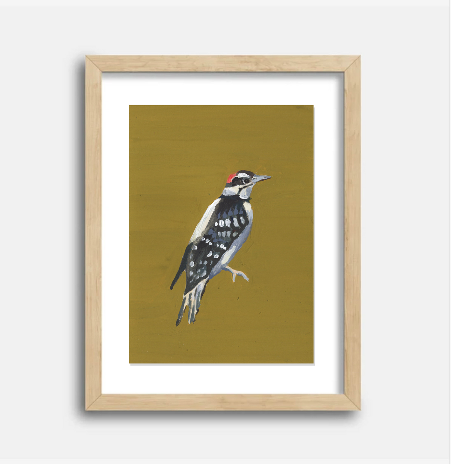Woodpecker 5x7 Gouache Original Painting