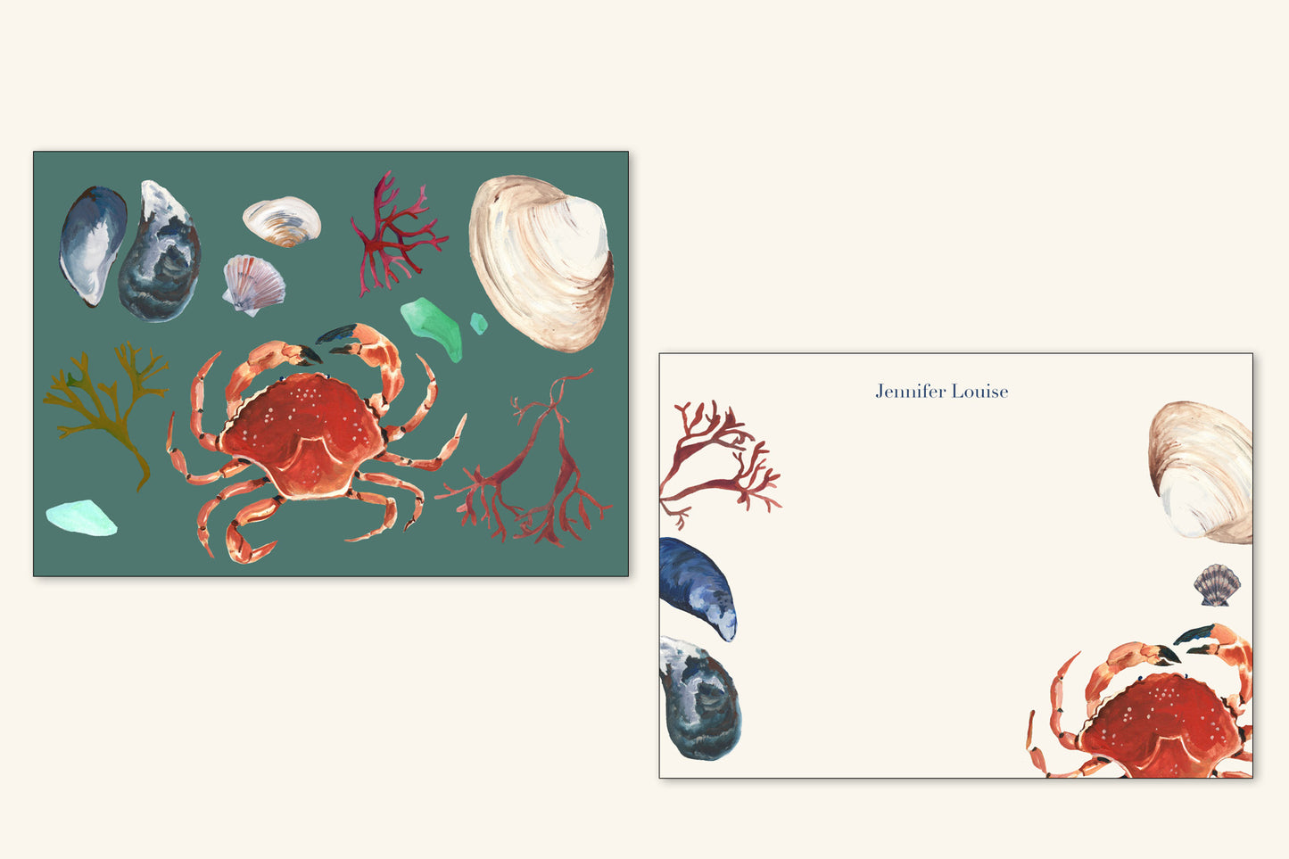 Custom Coastal 5 x 7 Notecard Set