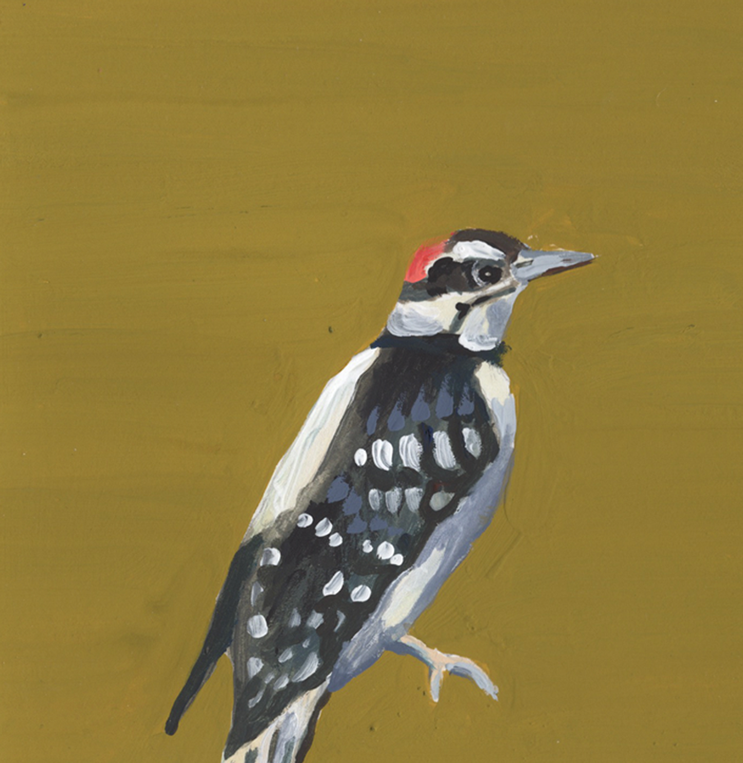 Woodpecker 5x7 Gouache Original Painting
