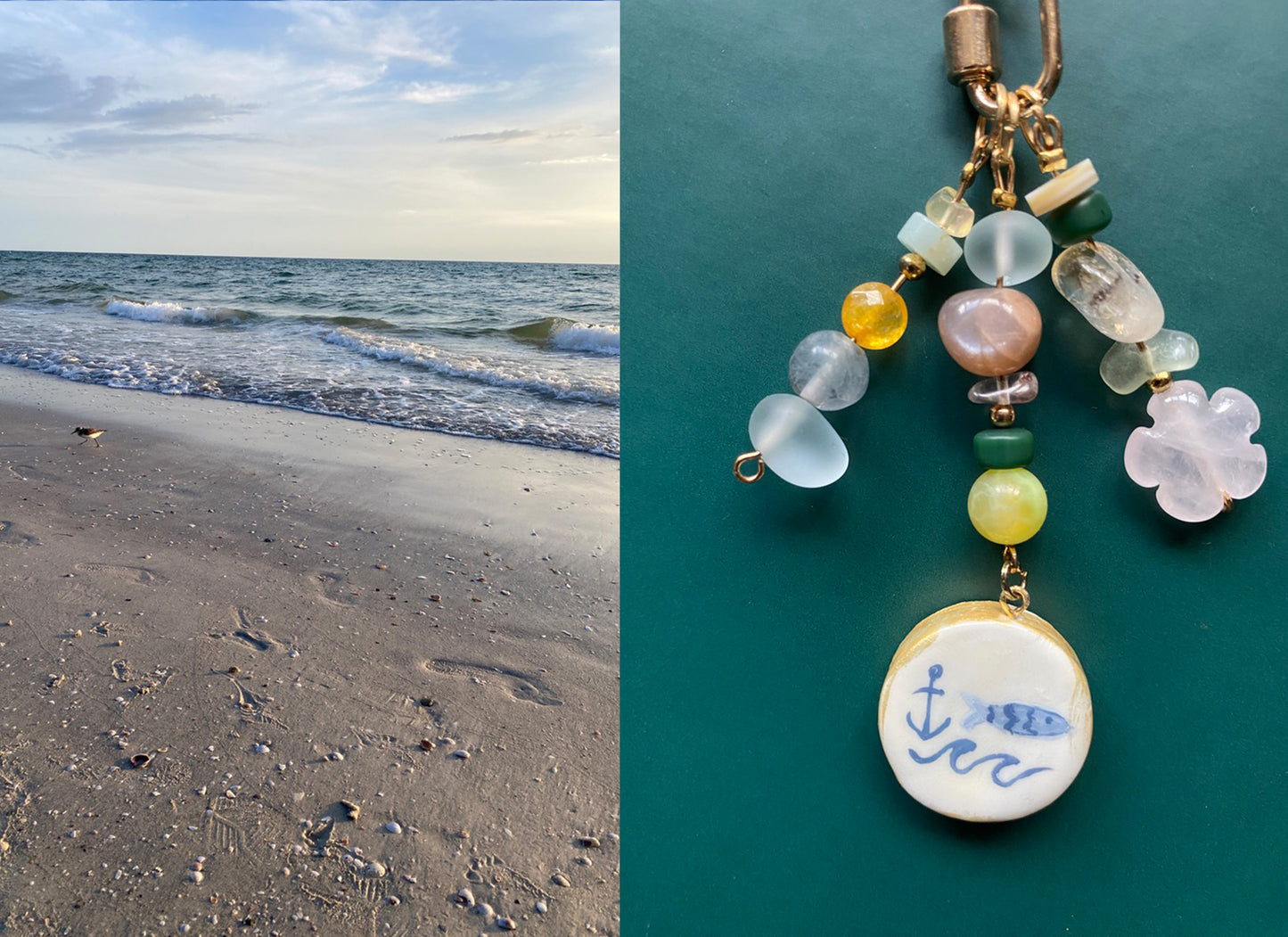 Fish + Anchor Bag Charm