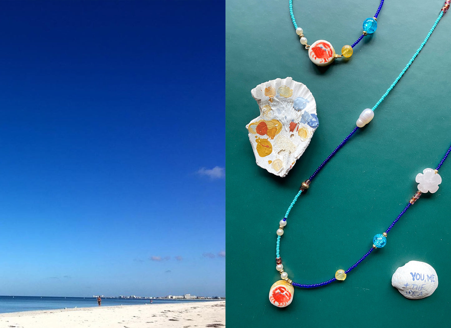 Illustrated Crab Beaded Bracelet