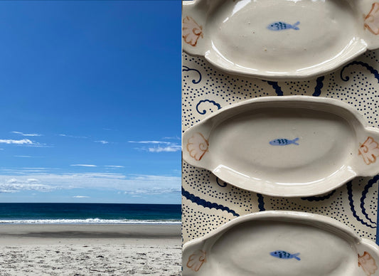 Fish + Anchor Oval Jewelry Tray