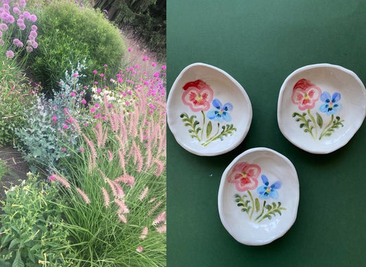 Pansy Pair Jewelry Dish