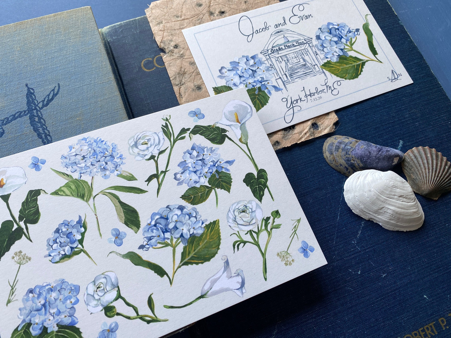 Custom Stage Neck Inn Wedding Thank You's + Postcards