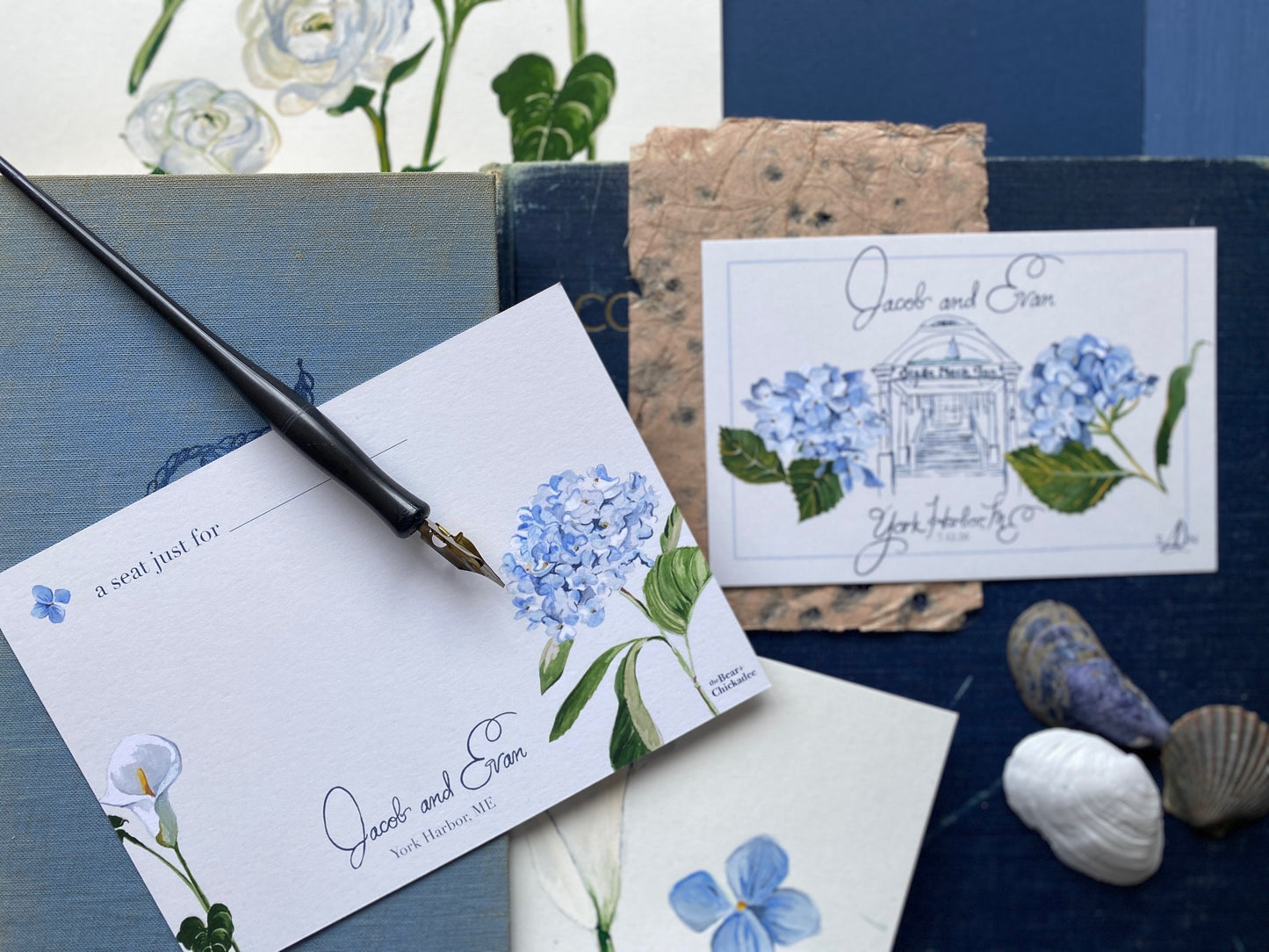 Custom Stage Neck Inn Wedding Thank You's + Postcards