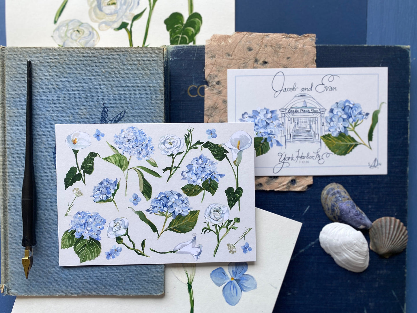 Custom Stage Neck Inn Wedding Thank You's + Postcards