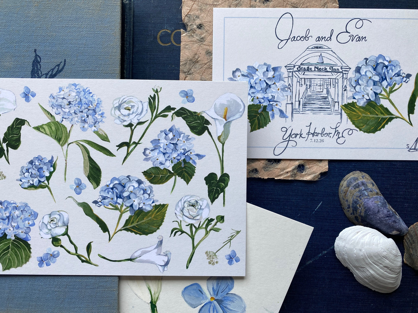 Custom Stage Neck Inn Wedding Thank You's + Postcards