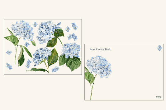 Custom Hydrangea 5 x 7 Notecard Set